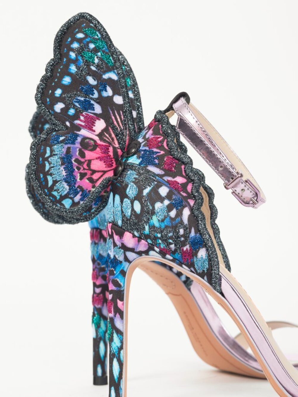 Sophia Webster Chiara Embroidery "Silver & Blue" Butterfly Sandals - Picture 8 of 10